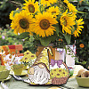 Sunflower Theme Wooden Pendant Decorations WOOD-WH0037-005-6