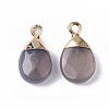 Natural Grey Agate Pendants G-S359-017C-2