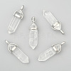 Natural Quartz Crystal Double Terminated Pointed Pendants G-F295-05P-1