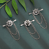 CHGCRAFT 4Pcs Crystal Rhinestone Helm with Chains Tassel Lapel Pin JEWB-CA0001-38P-3