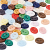 80Pcs 2-Hole Porcelain Buttons PORC-PJ0001-02F-2