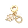 Rack Plating Brass Clear Cubic Zirconia European Dangle Charms KK-Q017-28G-1