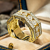 Brass Micro Pave Clear Cubic Zirconia Finger Rings for Men FS-WG63B19-04-2