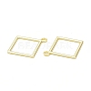 Rack Plating Alloy Rhombus Open Back Bezel Pendants FIND-G052-54LG-2