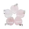 Valentine's Day Natural Rose Quartz Pendants X-PW-WG34610-05-1
