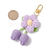 Handmade Crochet Cotton Cherry Flower Hanging Ornaments HJEW-JM02667-4