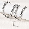 304 Stainless Steel Horse Eye Twisted Chain Necklaces for Women Men NJEW-A046-01P-3