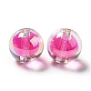 Two Tone UV Plating Rainbow Iridescent Acrylic Beads TACR-D010-03A-03-2