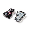 Transparent Resin Bowknot Kitten Decoden Cabochons RESI-M045-07C-2
