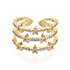 Brass Micro Pave Clear Cubic Zirconia Cuff Rings RJEW-S044-084-NF-3