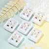 Square Glass Ear Fake Plugs EJEW-H105-24G-A-2