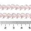 Misty Rose Color Faceted(32 Facets) Round Glass Beads Strands X-EGLA-J042-6mm-19-4