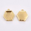 Brass Pendant Cabochon Settings LS-KK-F748-09G-1