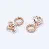 Brass Micro Pave Cubic Zirconia European Dangle Charms LS-ZIRC-P067-12RG-NR-1