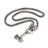 304 Stainless Steel Box Chain Viking Mjolnir Thor Hammer Pendant Necklaces for Men NJEW-K278-11AS-2