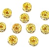 Brass Rhinestone Spacer Beads RB-YW0001-04A-01G-3