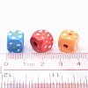 50PCS Mixed Lead Free Cube with Flower Wood Beads X-TB230Y-4