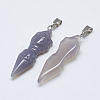 Natural Grey Agate Pendants G-T122-12A-01-2