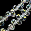 AB Color Plated Electroplate Transparent Glass Beads Strands EGLA-M030-01A-AB01-3