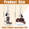 2Pcs 2 Styles PU & Rhinestone Keychains KEYC-GA0001-58-2
