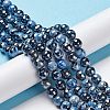 Electroplate Natural Fire Crackle Agate Beads Strands G-G0006-A01-06-2