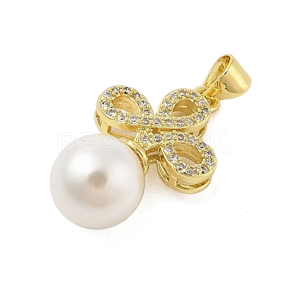 Rack Plating Brass Micro Pave Cubic Zirconia Pendants KK-Z074-70G-1