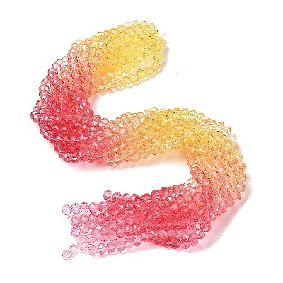 Transparent Painted Glass Beads Strands X1-DGLA-A034-T6mm-A07-1