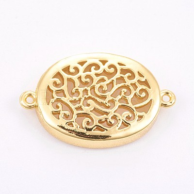 Brass Cabochon Connector Settings KK-F748-02G-1