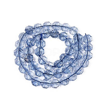Transparent Crackle Glass Beads Strands GLAA-Q108-03A-10-1