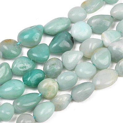 Natural Amazonite Nuggets Beads Strands G-J335-31A-1