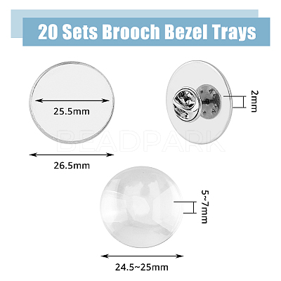 DIY Blank Dome Brooch Making Kit STAS-DC0015-37-1