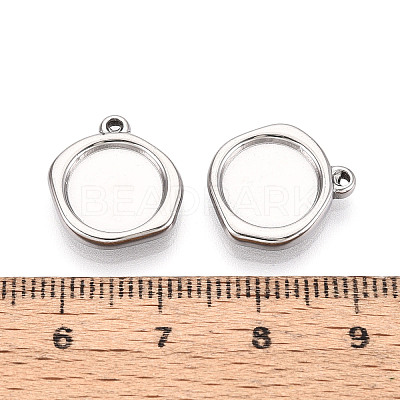 304 Stainless Steel Pendant Cabochon Settings STAS-T067-70B-P-1