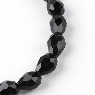 Transparent Glass Bead Strands X-GLAA-R024-6x8mm-12-1