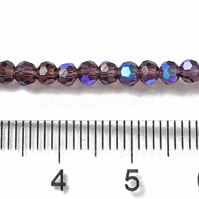 Electroplate Transparent Glass Beads Strands EGLA-A035-T3mm-L15-1