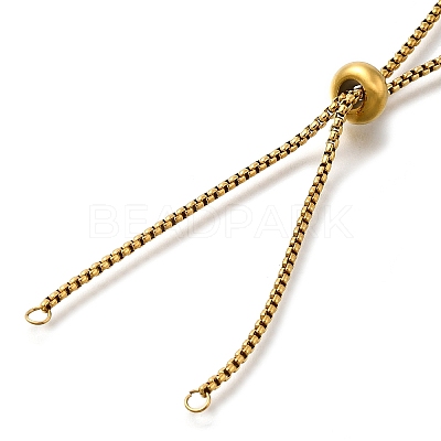 Adjustable Real 18K Gold Plated 304 Stainless Steel Slider Bracelet/Bolo Bracelets Making STAS-I153-03G-01-1