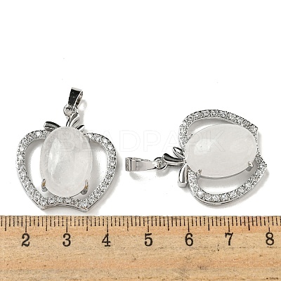 Natural Quartz Crystal with Clear Cubic Zirconia Pendants G-G133-03P-20-1