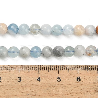 Natural Aquamarine Beads Strands G-F591-29A-6mm-04-1