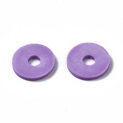 Flat Round Handmade Polymer Clay Beads CLAY-R067-10mm-01-1