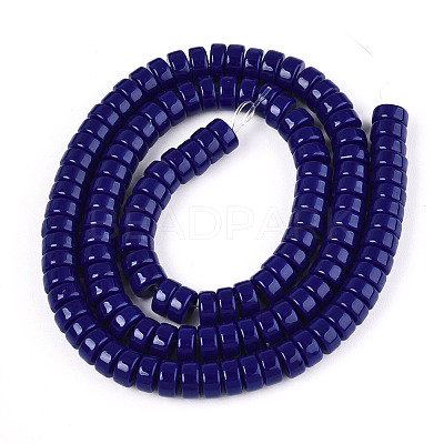 Opaque Solid Color Glass Beads Strands GLAA-N026-3x6mm-09-1