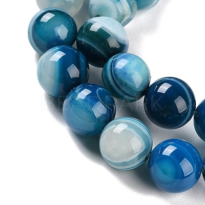 Natural Striped Agate/Banded Agate Beads Strands G-Z060-A01-C11-1