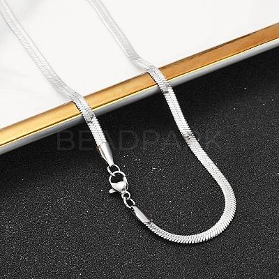 Non-Tarnish 304 Stainless Steel Snake Chain Necklaces NJEW-F195-01B-P-1