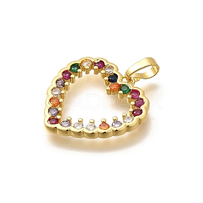 Rack Plating Brass Micro Pave Cubic Zirconia Pendants KK-L226-001G-11-1
