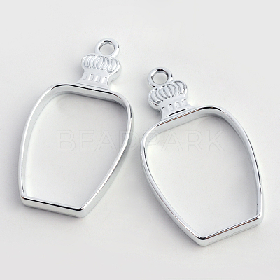 Rack Plating Alloy Bottle Open Back Bezel Pendants X-PALLOY-S047-31D-FF-1