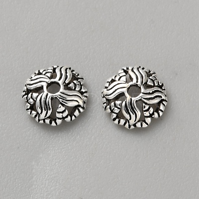 Retro 925 Sterling Silver Bead Caps STER-WH0007-17C-AS-1