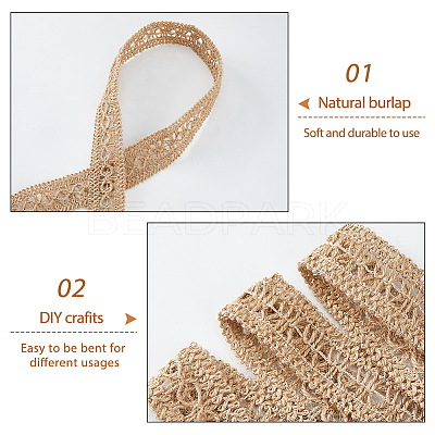 10M Burlap Braided Ribbons OCOR-WH0093-32-1
