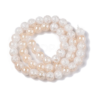 Electroplated Crackle Glass Beads Strands EGLA-N014-8mm-02-1