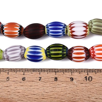 Handmade Millefiori Glass Barrel Beads LA-N002-05-1