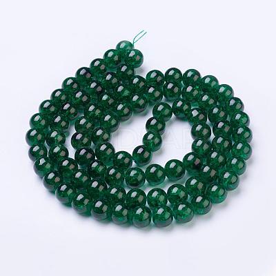 Spray Painted Crackle Glass Beads Strands CCG-Q001-10mm-17-1