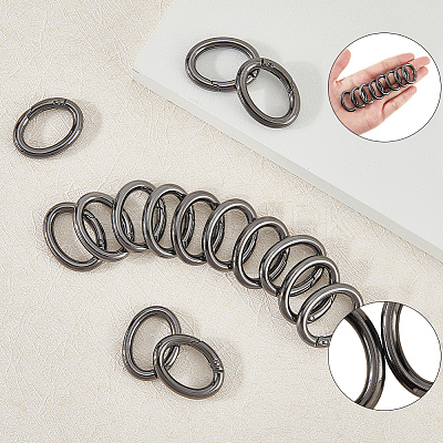 20Pcs Zinc Alloy Spring Gate Rings FIND-SP0004-30B-1