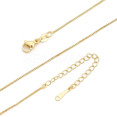 Brass Box Chain Necklaces for Women NJEW-G160-17G-1